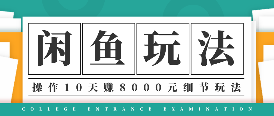 龟课·闲鱼项目玩法实战班第12期，操作10天左右利润有8000元细节玩法-氢气球网创资源库
