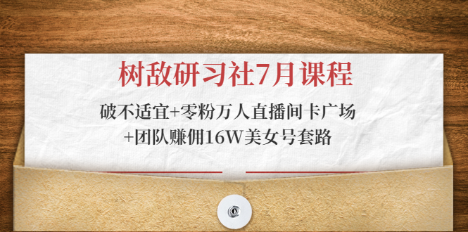 树敌研习社7月课程：破不适宜+零粉万人直播间卡广场+团队赚佣16W美女号套路-氢气球网创资源库