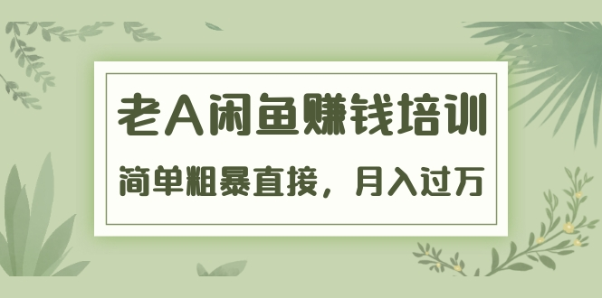 《老A闲鱼赚钱培训》简单粗暴直接，月入过万真正的闲鱼战术实课（51节课）-氢气球网创资源库