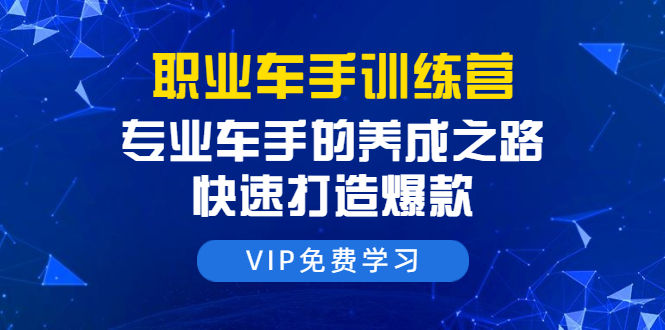 职业车手训练营：专业车手的养成之路，快速打造爆款（8节-无水印直播课）-氢气球网创资源库