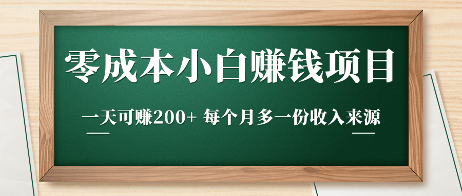 零成本小白赚钱实操项目，一天可赚200+ 每个月多一份收入来源-氢气球网创资源库