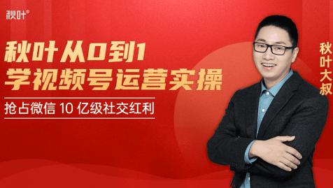 秋叶从0到1学视频号运营实操，抢占微信10亿级红利市场【完结-高清无水印】-氢气球网创资源库
