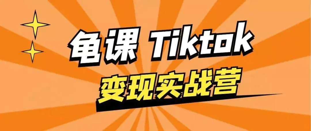 龟课·TikTok变现实战训练营线上第1期，多种变现模式，轻松赚美刀-氢气球网创资源库