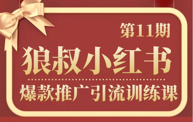 狼叔小红书爆款推广引流训练课第11期，手把手带你玩转小红书-氢气球网创资源库