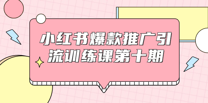 小红书爆款推广引流训练课第十期，手把手带你玩转小红书，轻松月入过万-氢气球网创资源库