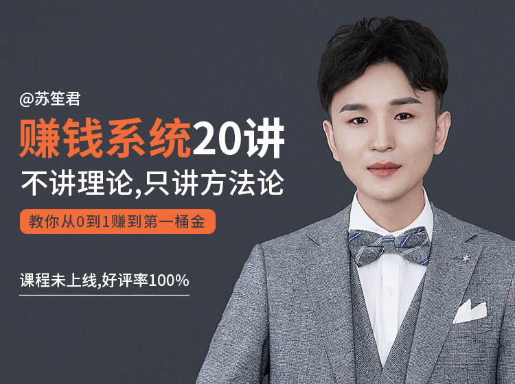 苏笙君的赚钱系统20课 教你从0到1赚到你的第一桶金（不讲理论，只讲方法论）-氢气球网创资源库