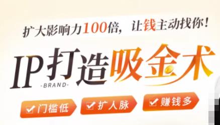 IP打造吸金术：0基础0资源，也能扩大影响力100倍，让钱主动找你！-氢气球网创资源库