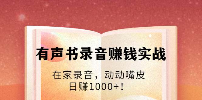 有声书录音赚钱实战：在家录音，动动嘴皮，日赚1000+！-氢气球网创资源库