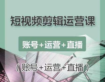南小北短视频剪辑运营课：账号+运营+直播，零基础学习手机剪辑【视频课程】-氢气球网创资源库