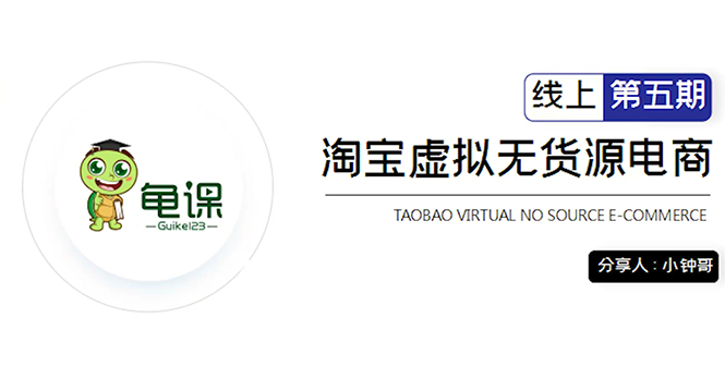 龟课·淘宝虚拟无货源电商5期，全程直播 现场实操，一步步教你轻松实现躺赚-氢气球网创资源库