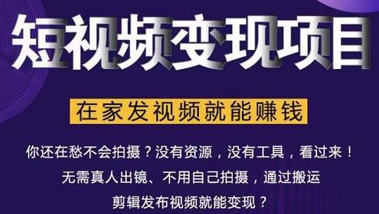 在家也能操作的短视频赚钱项目，无需真人，不用拍摄，纯搬运月入2到5万-氢气球网创资源库