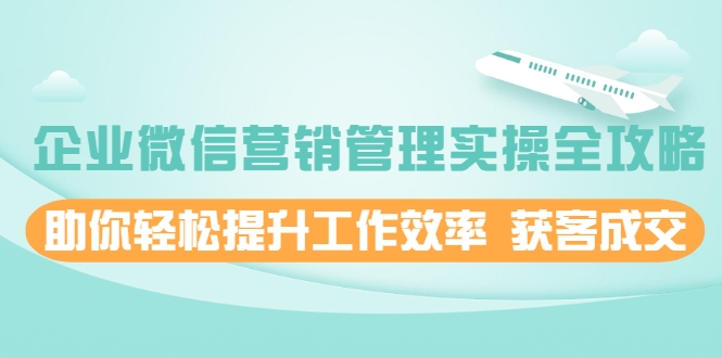 企业微信营销管理实操全攻略，助你轻松提升工作效率 获客成交 价值680元-氢气球网创资源库