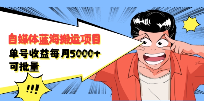 自媒体蓝海搬运项目：单号收益每月基本都可以达到5000+，可批量-氢气球网创资源库