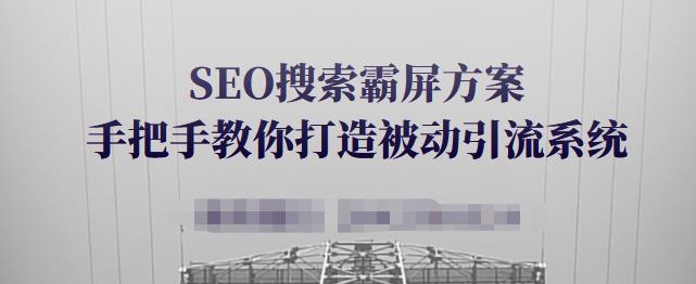 SEO搜索霸屏方案，手把手教你打造被动引流系统【视频课程】-氢气球网创资源库