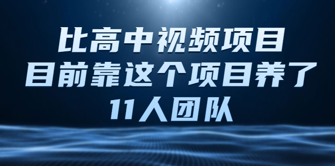 比高中视频项目，目前靠这个项目养了11人团队【视频课程】-氢气球网创资源库