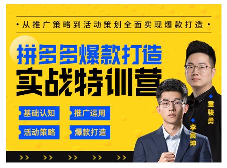 玺承云·拼多多爆款打造实战特训营，一套从入门到高手课程，让你快速拿捏拼多多-氢气球网创资源库