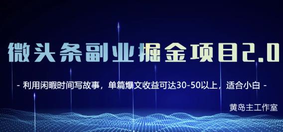 黄岛主微头条副业掘金项目第2期，单天做到50-100+收益！-氢气球网创资源库