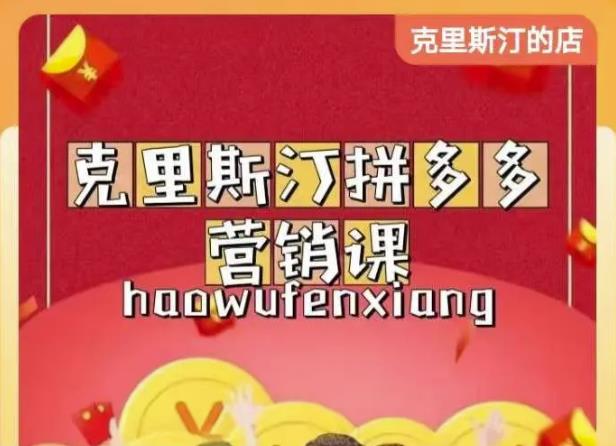 克里斯汀拼多多运营课，适合小白初涉平台，低成本入门-氢气球网创资源库
