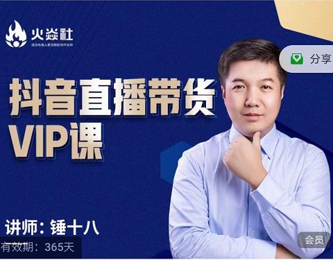 锤十八-抖音直播带货VIP课，专注直播带货有效盈利模式-氢气球网创资源库