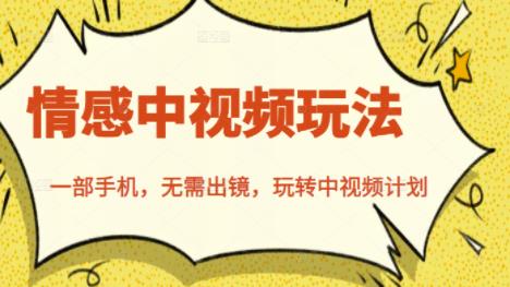 北北情感中视频玩法，一部手机，无需出镜，玩转中视频计划-氢气球网创资源库