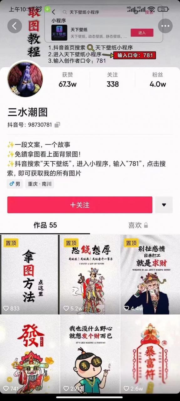 国潮壁纸变现项目，新手可操作日赚200+【素材+软件+教程】-氢气球网创资源库