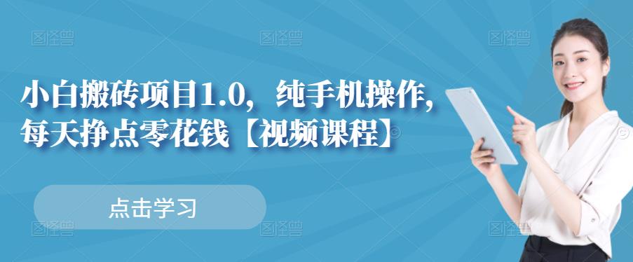 小白搬砖项目1.0，纯手机操作，每天兼职挣点零花钱-氢气球网创资源库