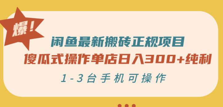 闲鱼最新搬砖正规项目：傻瓜式操作单店日入300+纯利，1-3台手机可操作-氢气球网创资源库