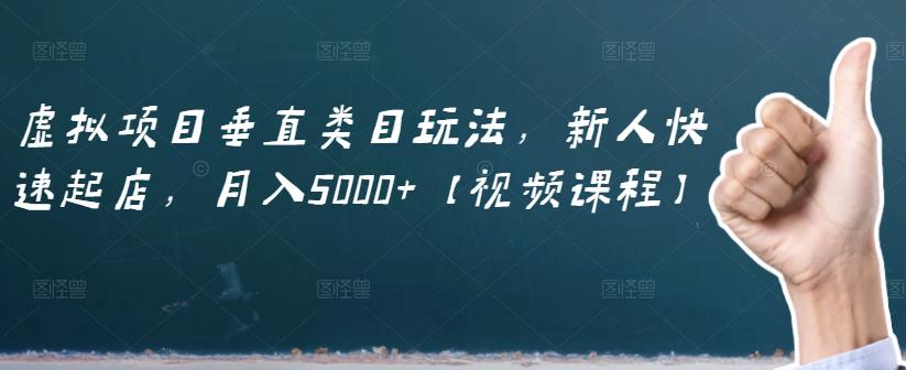 虚拟项目垂直类目玩法，新人快速起店，月入5000+【视频课程】-氢气球网创资源库