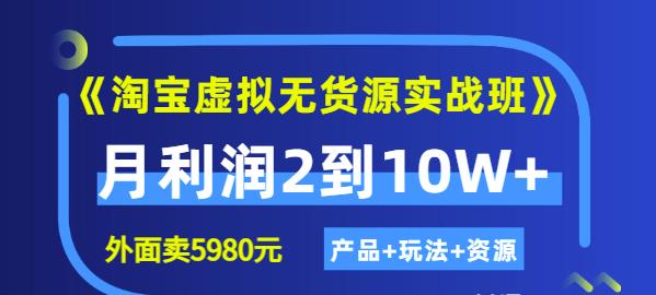 程哥《淘宝虚拟无货源实战班》线上第四期：月利润2到10W+（产品+玩法+资源)-氢气球网创资源库