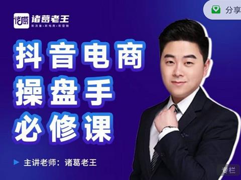 诸葛老王-抖音电商操盘手必修课：顶层设计，​起号破局，爆款运营，数据分析-氢气球网创资源库
