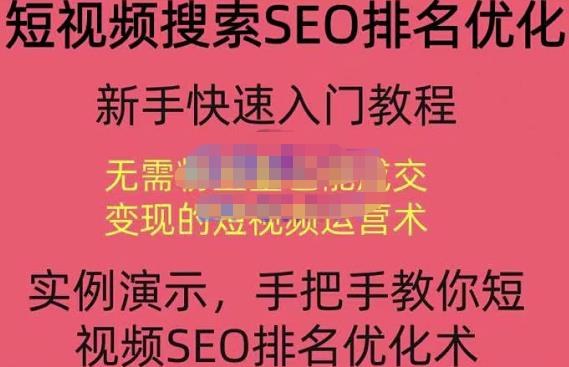 宋老师·短视频搜索SEO优化，教你10分钟创作一个短视频，三天排名上第一-氢气球网创资源库