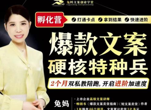 兔妈·爆款文案硬核特种兵孵化营，实现了每个月2000-30000+的副业增收-氢气球网创资源库