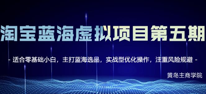 黄岛主淘宝虚拟无货源3.0+4.0+5.0，适合零基础小白，主打蓝海选品，实战型优化操作-氢气球网创资源库