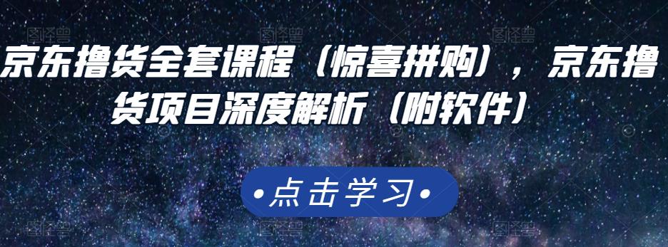 京东撸货全套课程（惊喜拼购），京东撸货项目深度解析（附软件）-氢气球网创资源库