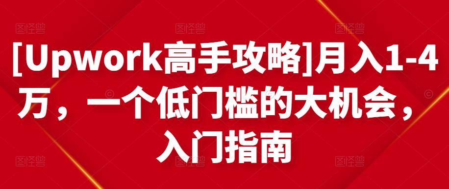 [Upwork高手攻略]月入1-4万，一个低门槛的大机会，入门指南-氢气球网创资源库