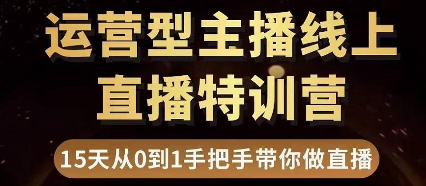 直播电商运营型主播特训营，0基础15天手把手带你做直播带货-氢气球网创资源库