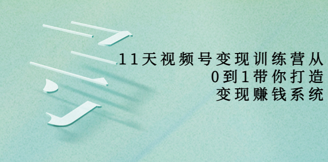 11天视频号变现训练营，从0到1打造变现赚钱系统（价值398元）-氢气球网创资源库