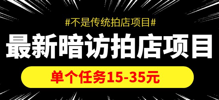 最新暗访拍店信息差项目，单个任务15-35元（不是传统拍店项目）-氢气球网创资源库
