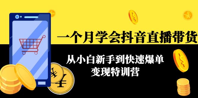 一个月学会抖音直播带货：从小白新手到快速爆单变现特训营(63节课)-氢气球网创资源库