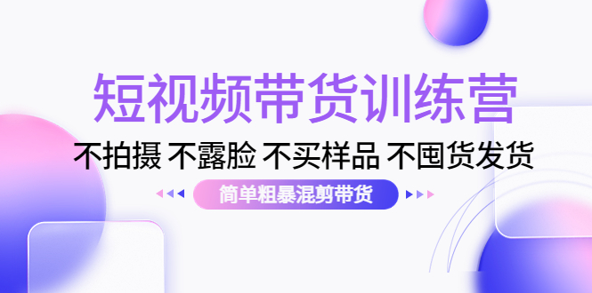 短视频带货训练营：不拍摄 不露脸 不买样品 不囤货发货 简单粗暴混剪带货（第三期）-氢气球网创资源库