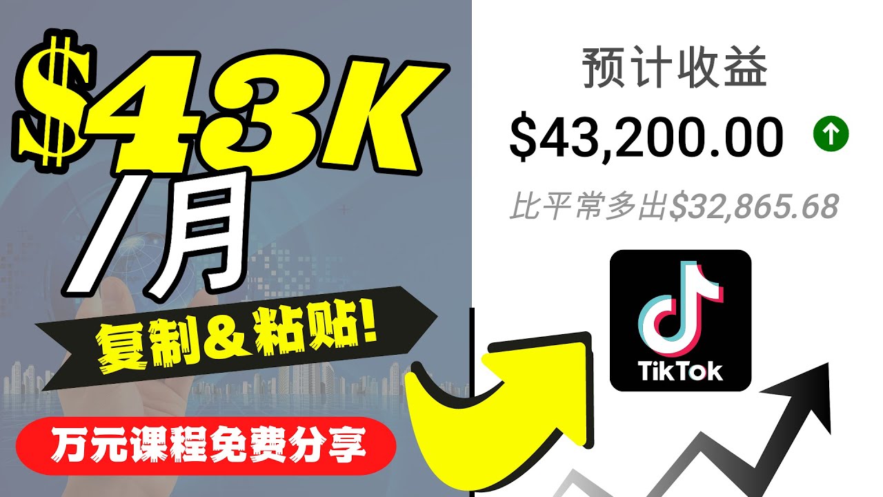 2022抖音国际版Tiktok赚钱项目：每天上传一个视频就轻松月入$43200-氢气球网创资源库
