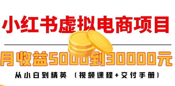 小红书虚拟电商项目：从小白到精英 月收益5000到30000 (视频课程+交付手册)-氢气球网创资源库