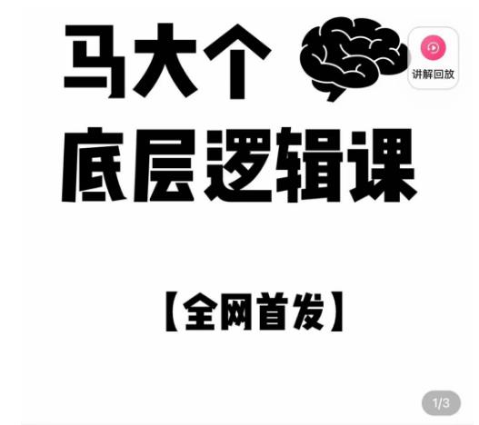 马大个·底层逻辑课，51节底层逻辑智慧课-价值1980元-氢气球网创资源库