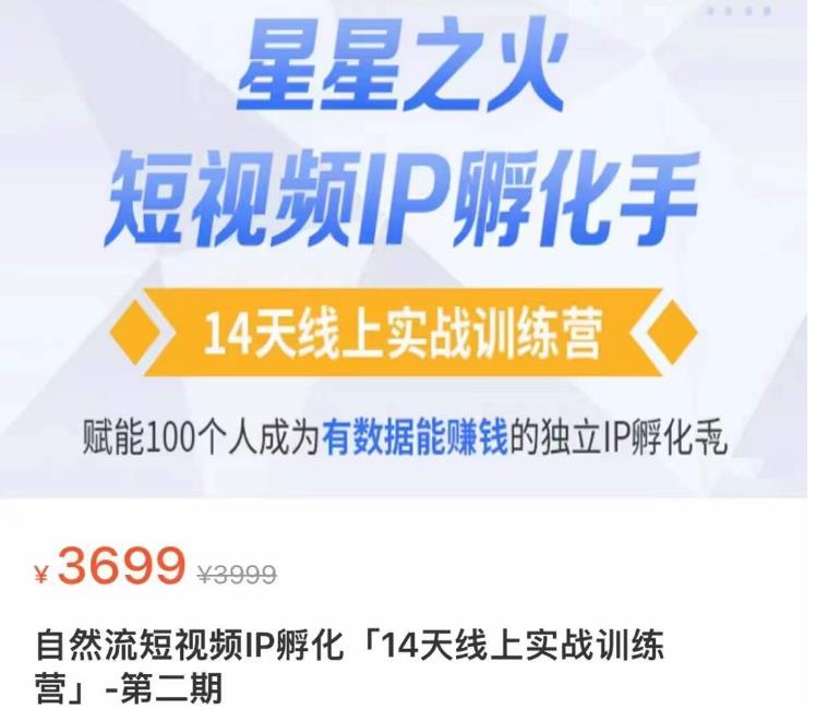 瑶瑶·自然流短视频IP孵化第二期，14天线上实战训练营，赋能100个人成为有数据能赚钱的独立IP孵化手-氢气球网创资源库