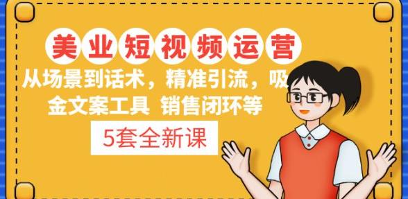 5套·美业短视频运营课从场景到话术·精准引流·吸金文案工具·销售闭环等-氢气球网创资源库