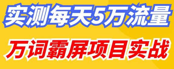 百度万词霸屏实操项目引流课，30天霸屏10万关键词-氢气球网创资源库