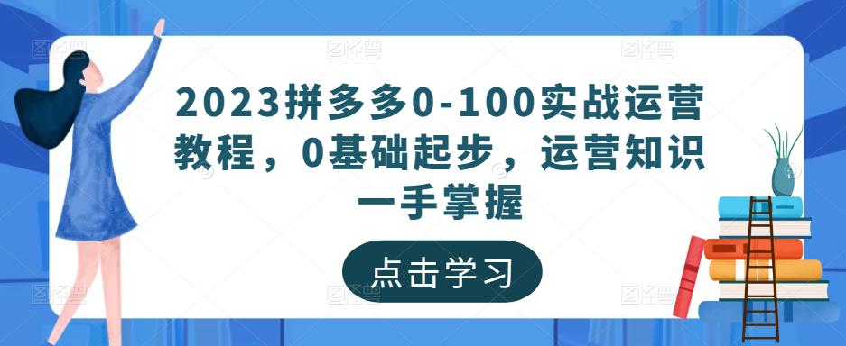 2023拼多多0-100实战运营教程，0基础起步，运营知识一手掌握-氢气球网创资源库