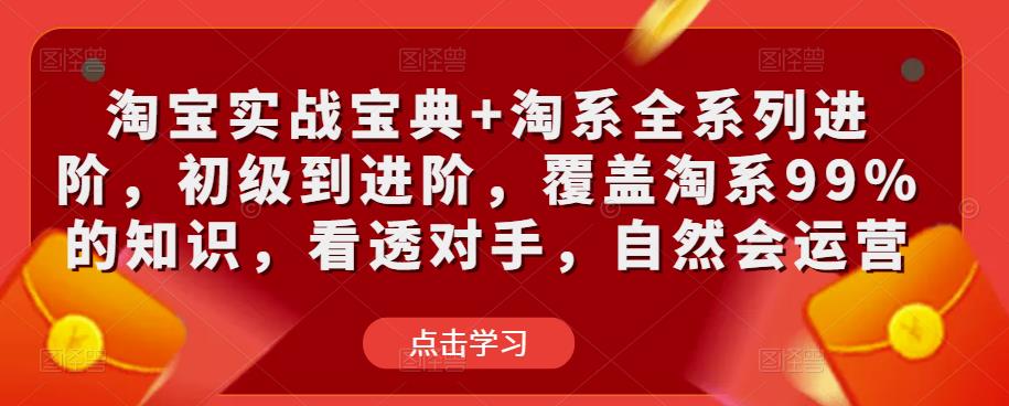 淘宝实战宝典+淘系全系列进阶，初级到进阶，覆盖淘系99%的知识，看透对手，自然会运营-氢气球网创资源库