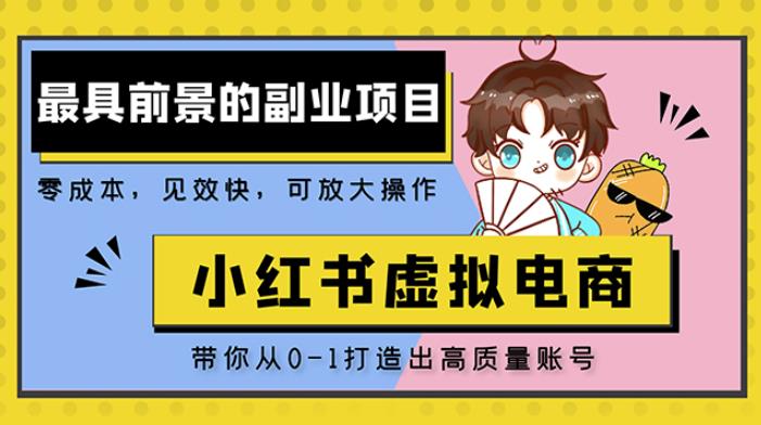 小红书蓝海大市场虚拟电商项目，手把手带你打造出日赚2000+高质量红薯账号-氢气球网创资源库