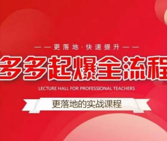 互力-多多新品打爆全流程，拼多多14天拉搜索自然流量，更落地·快速提升-氢气球网创资源库